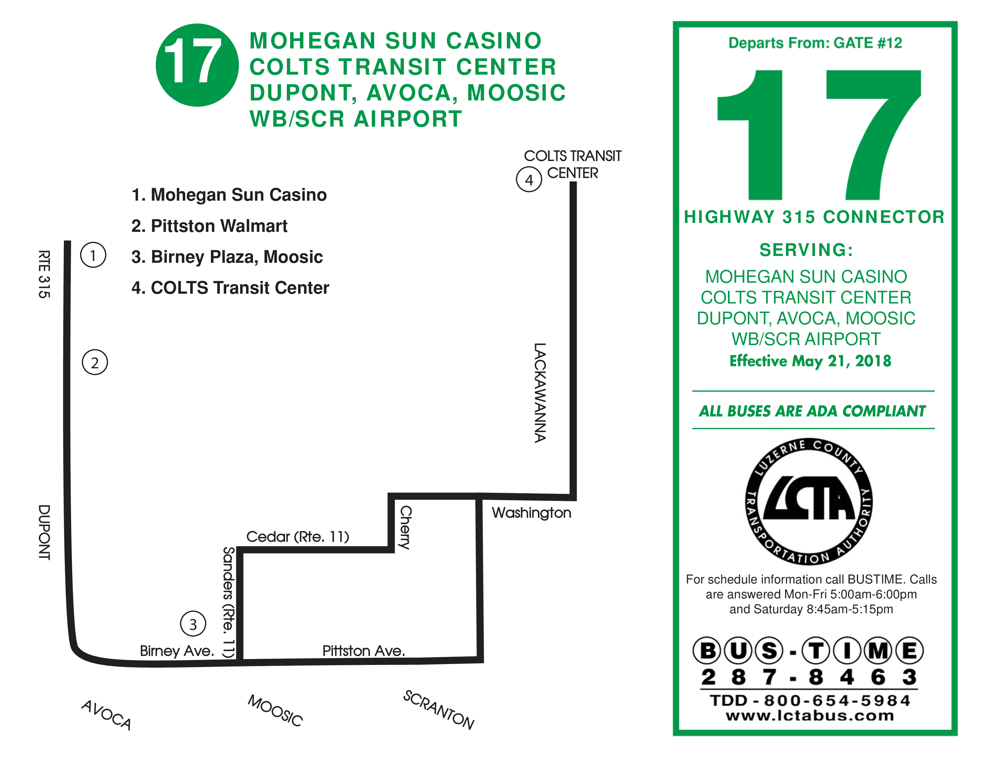 Route 17 map and banner.